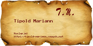 Tipold Mariann névjegykártya